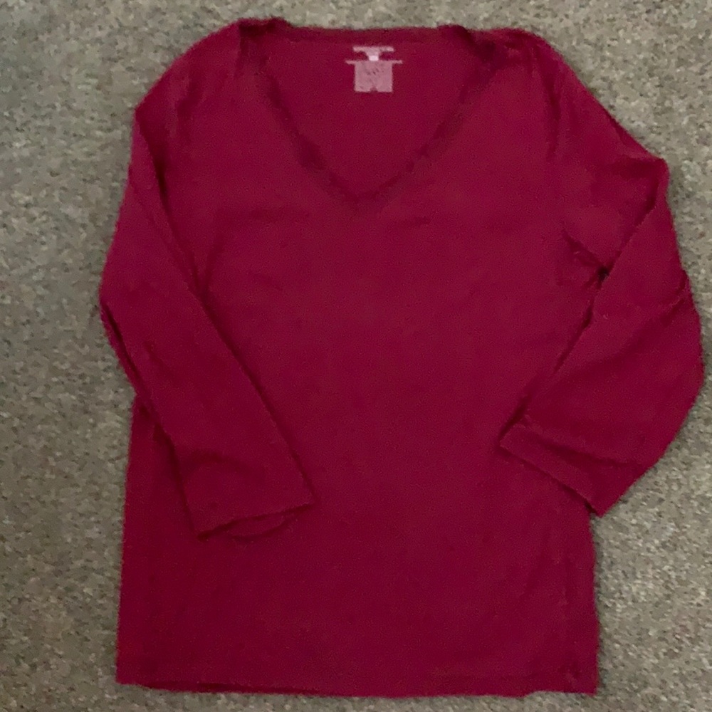 Burgundy midi sleeve top